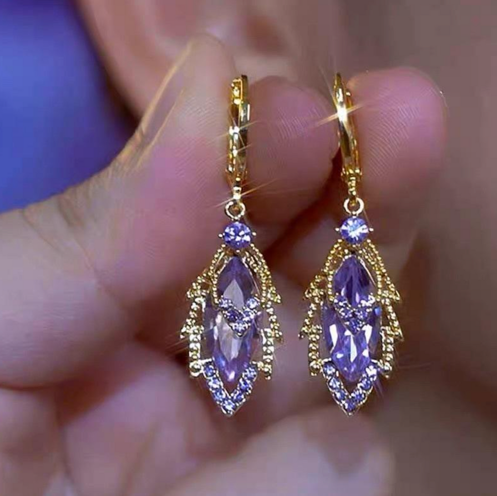 Luxury Zircon Leaf Tassel Earrings for Women