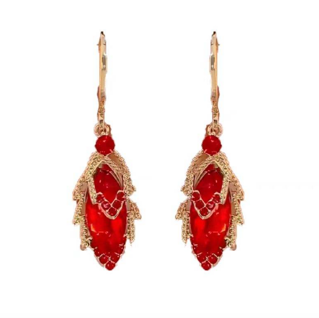 Luxury Zircon Leaf Tassel Earrings for Women