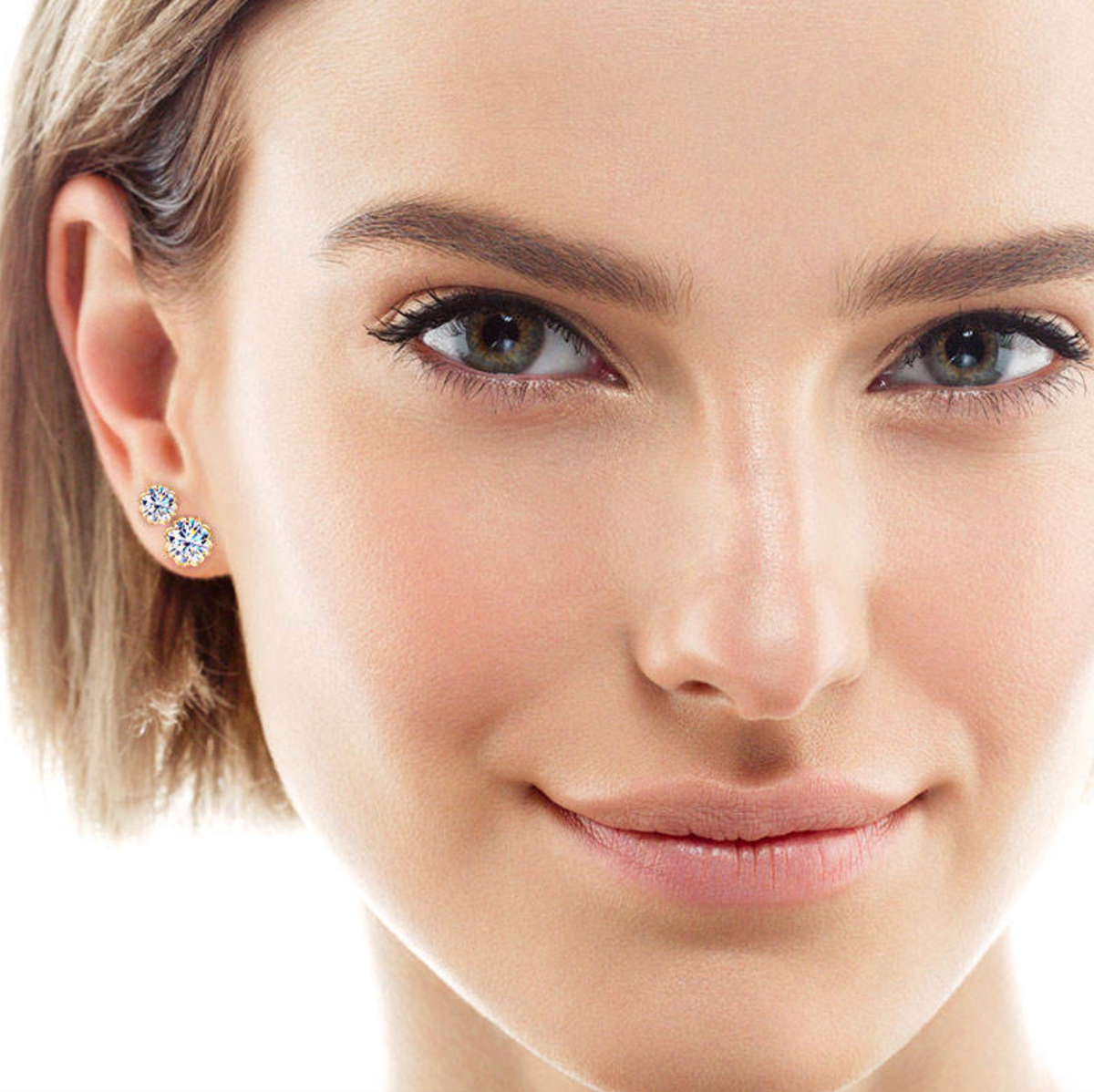 925 Sterling Silver Moissanite Flower Cluster Stud Earrings