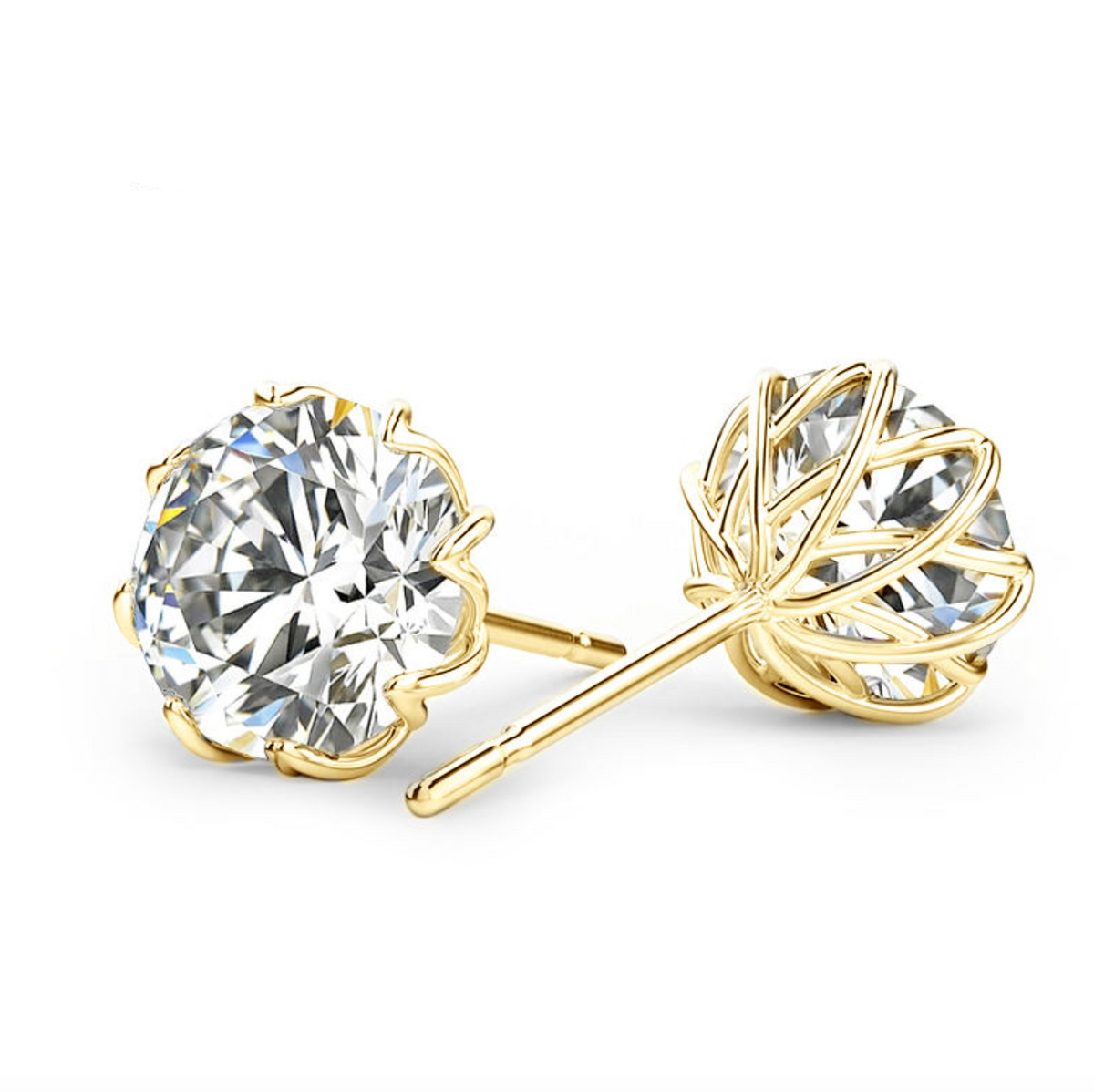 925 Sterling Silver Moissanite Flower Cluster Stud Earrings