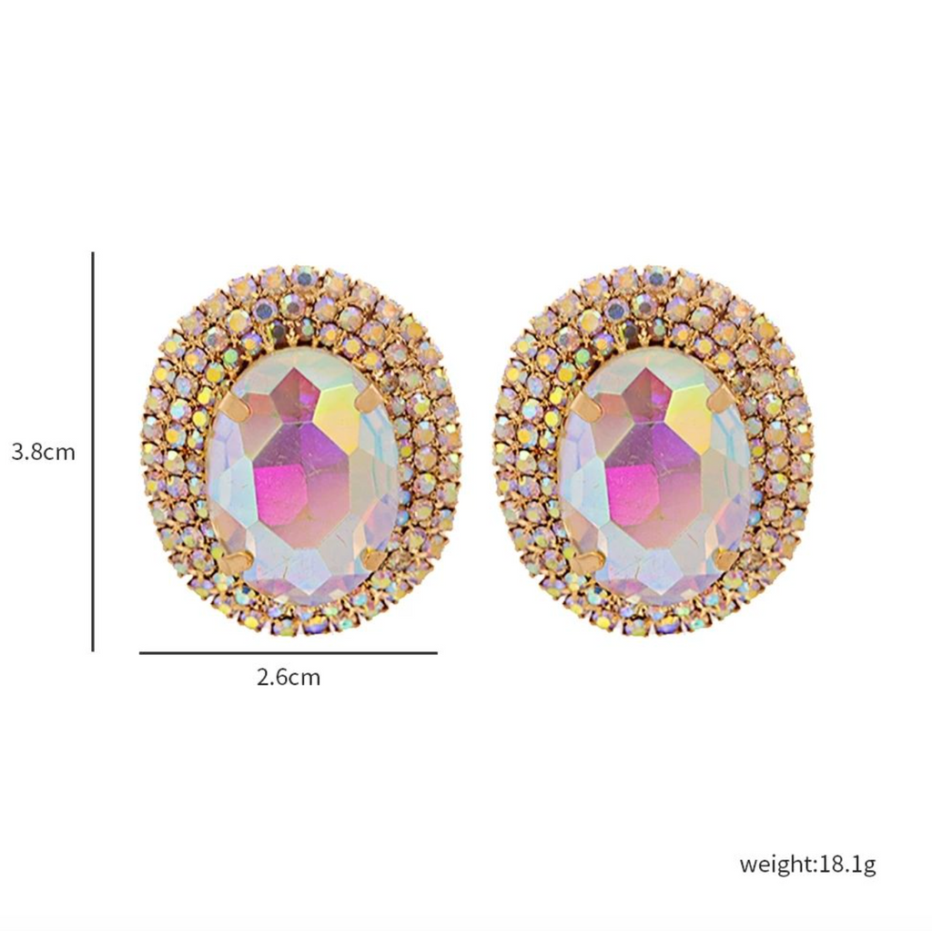 Dazzling Crystal Rhinestone Statement Stud Earrings for Women
