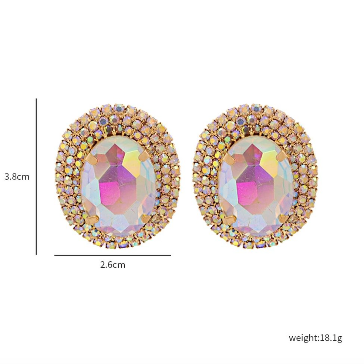 Dazzling Crystal Rhinestone Statement Stud Earrings for Women