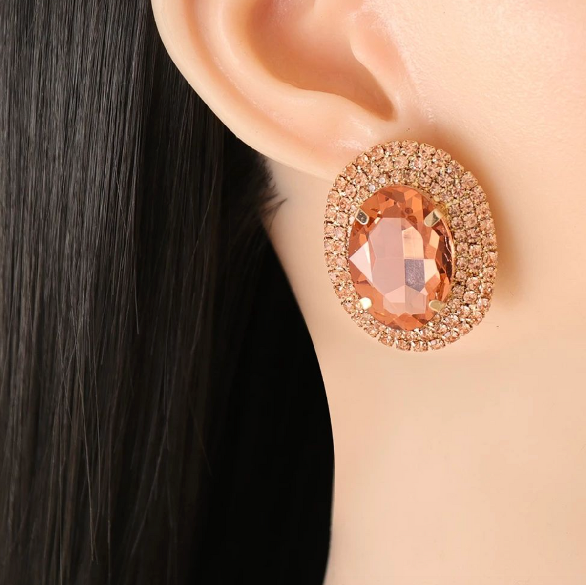 Dazzling Crystal Rhinestone Statement Stud Earrings for Women