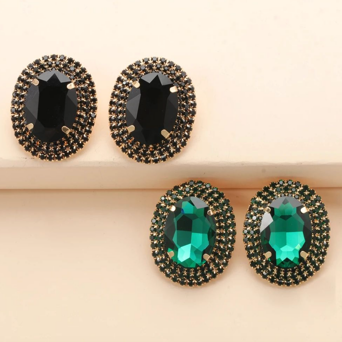 Dazzling Crystal Rhinestone Statement Stud Earrings for Women
