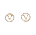 Luxury Letter Gold Stud Earrings for Women