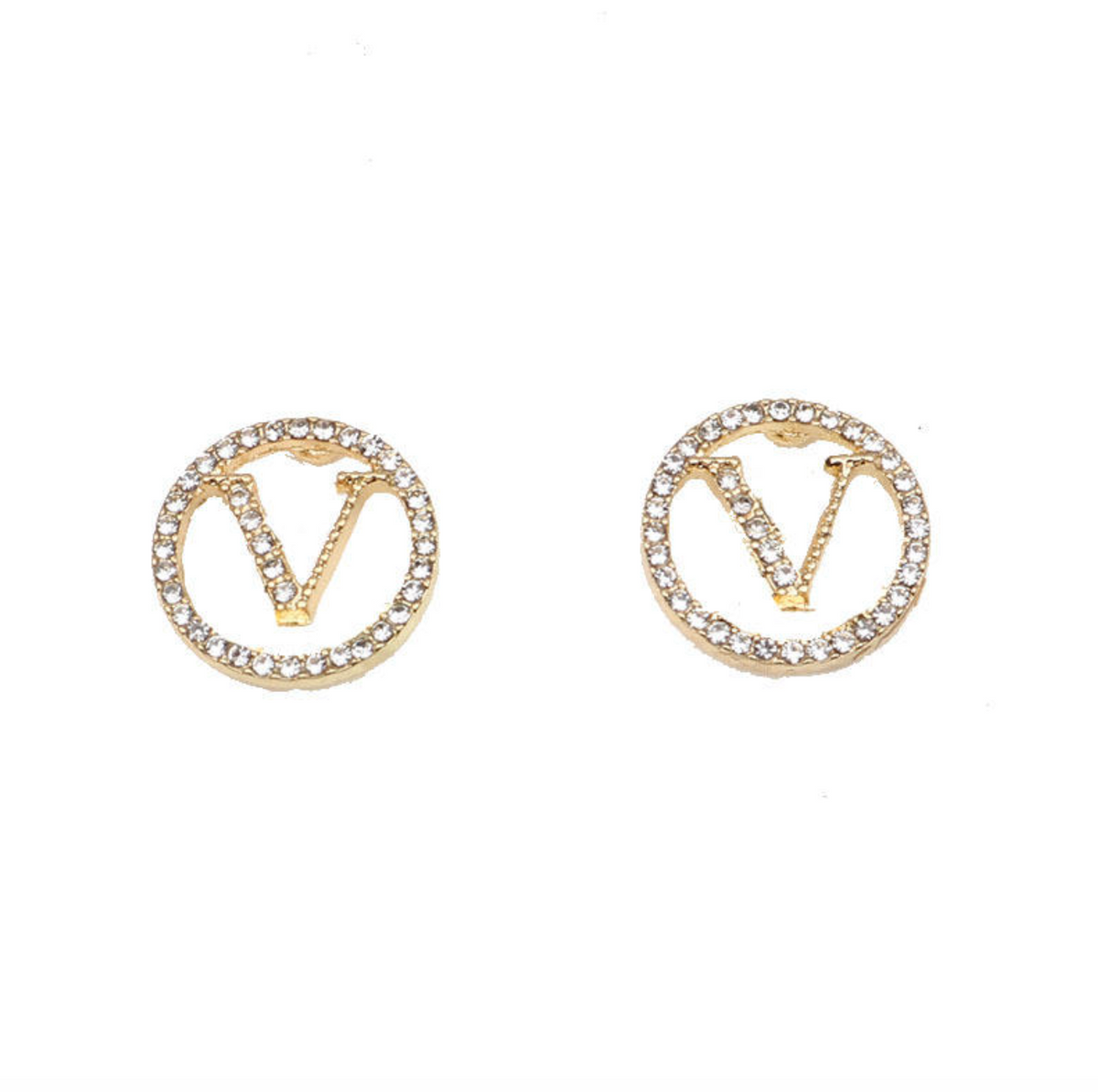 Luxury Letter Gold Stud Earrings for Women