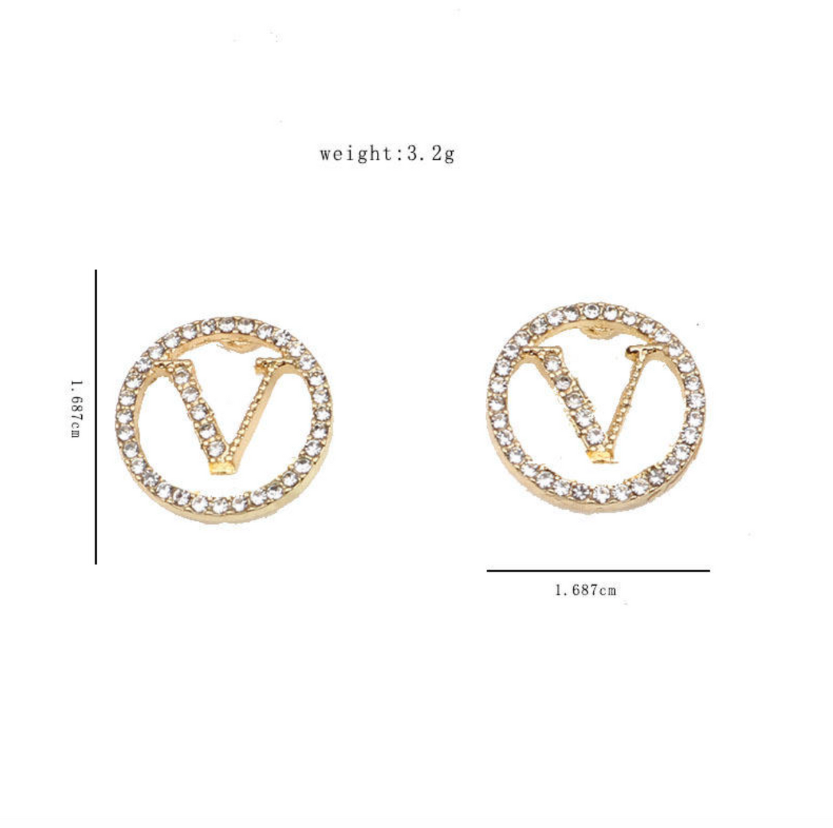 Luxury Letter Gold Stud Earrings for Women