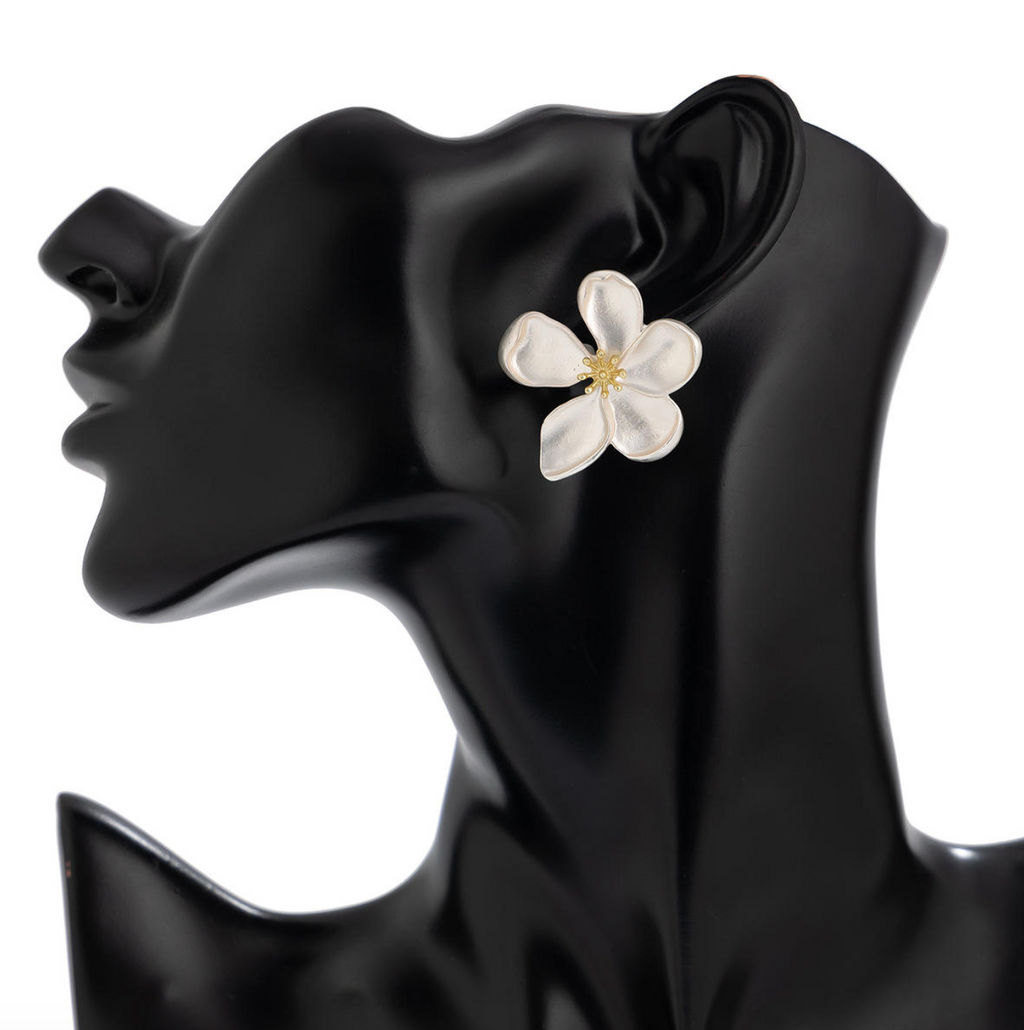 Luxury Gold Plated Flower Stud Earrings for Women