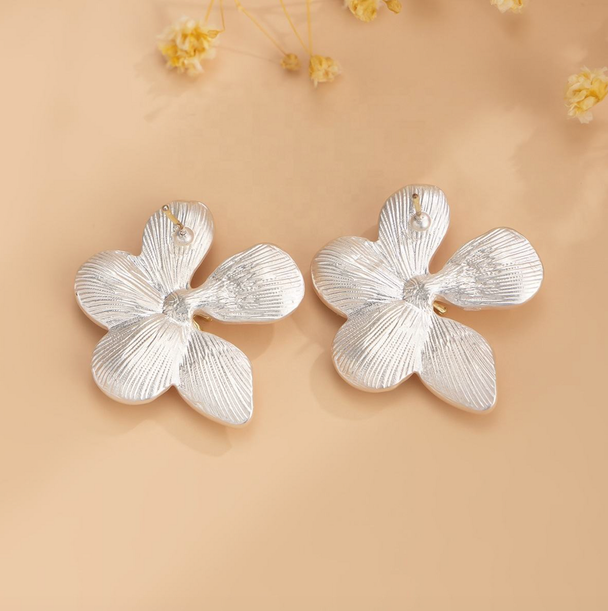 Luxury Gold Plated Flower Stud Earrings for Women