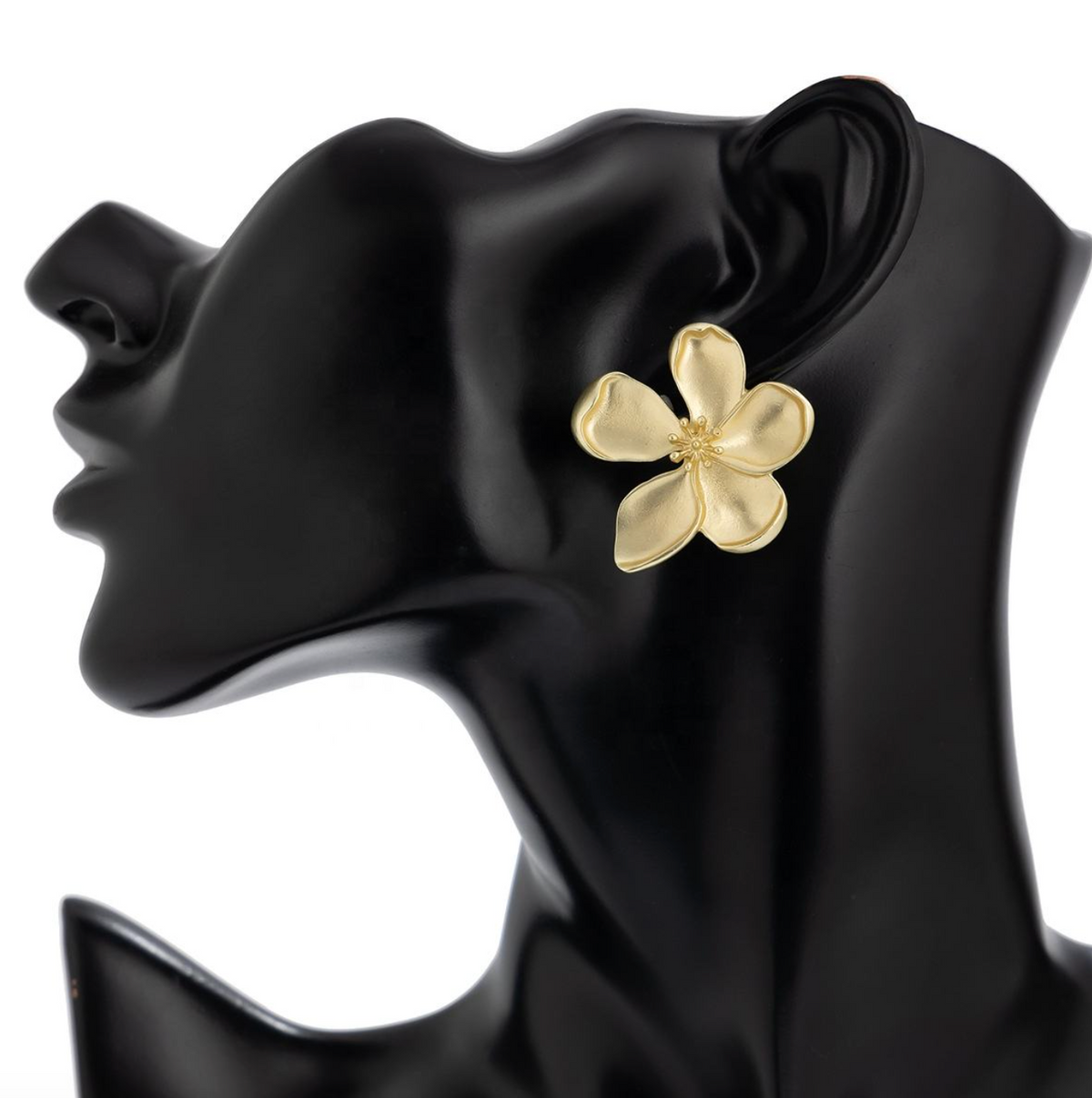 Luxury Gold Plated Flower Stud Earrings for Women