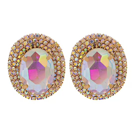 Dazzling Crystal Rhinestone Statement Stud Earrings for Women