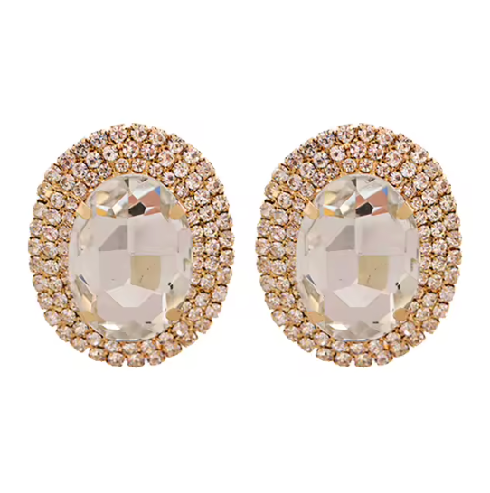 Dazzling Crystal Rhinestone Statement Stud Earrings for Women