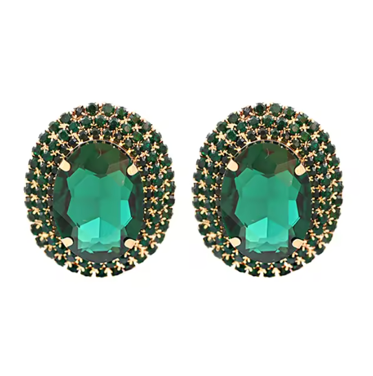 Dazzling Crystal Rhinestone Statement Stud Earrings for Women